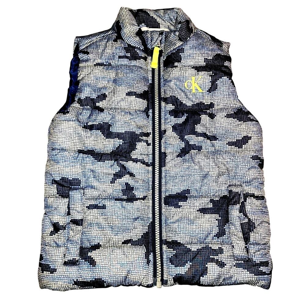 Calvin Klein Youth Blue Gray Puffer Vest Size 3T